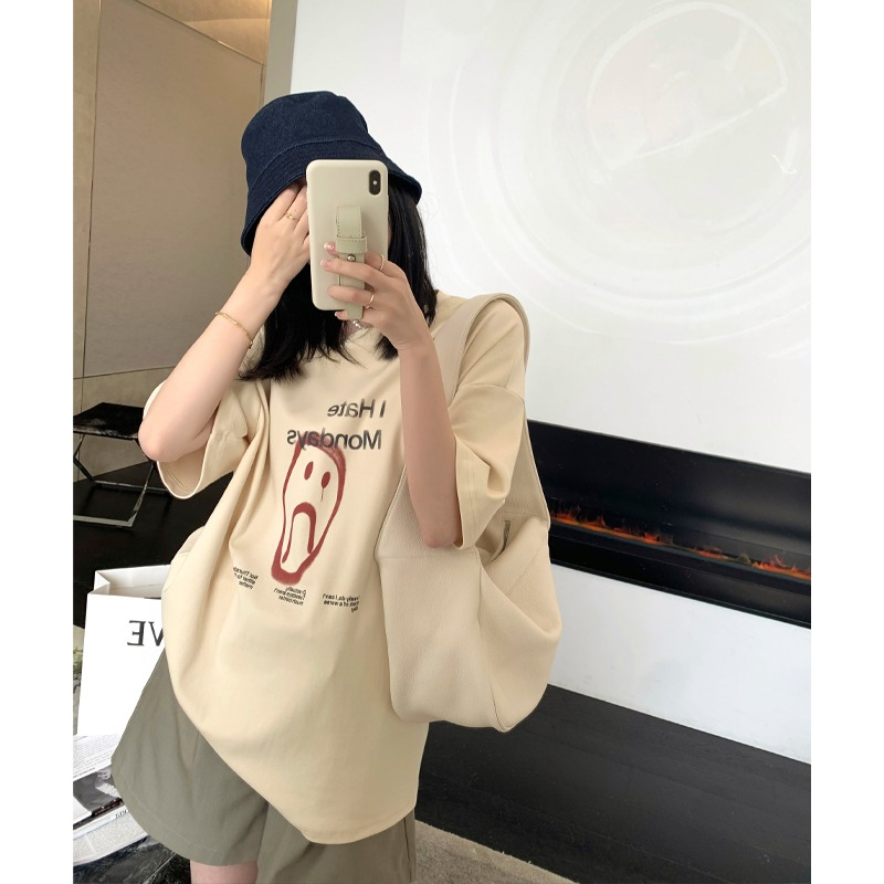 印花寬鬆短袖t恤女