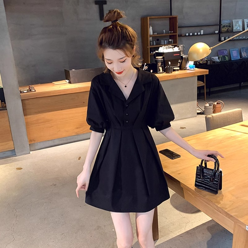 原版做工小個子收腰顯瘦氣質連衣裙短裙女夏高級感輕熟風