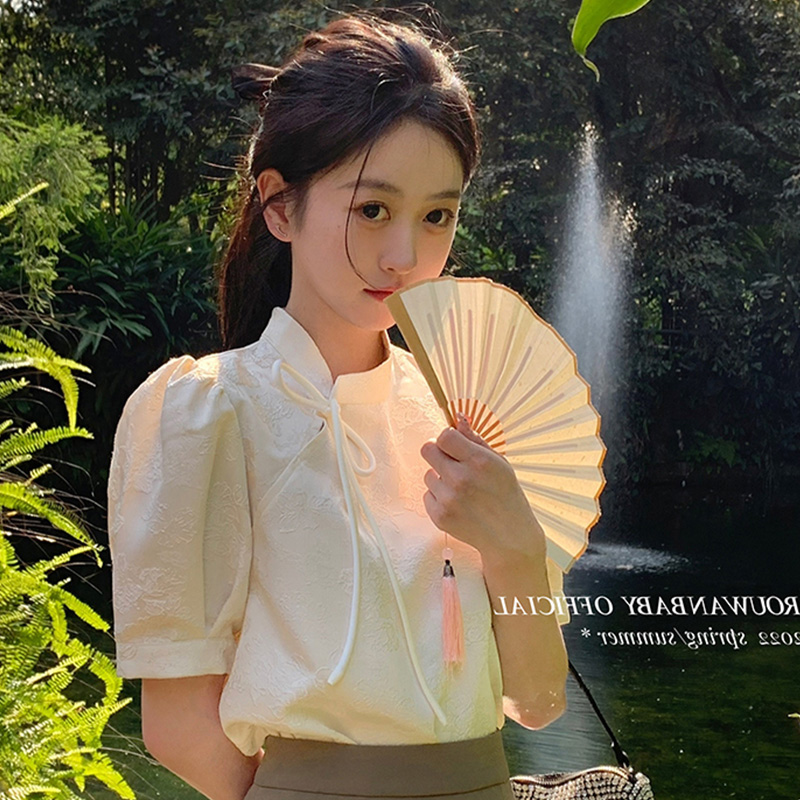輕熟風女裝女夏款國潮民族新中式改良旗袍上衣高腰襯衫