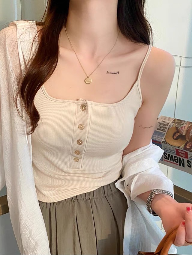 設計感小眾小吊帶背心女春夏新款辣妹性感修身顯瘦打底上衣