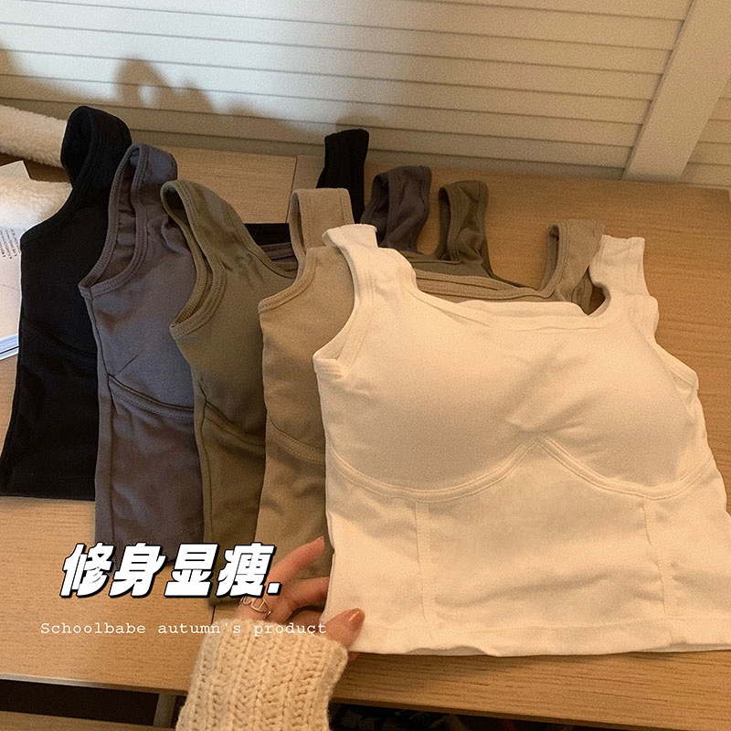 魚骨小背心吊帶女夏季新款辣妹復古內搭外穿短款運動打底上衣