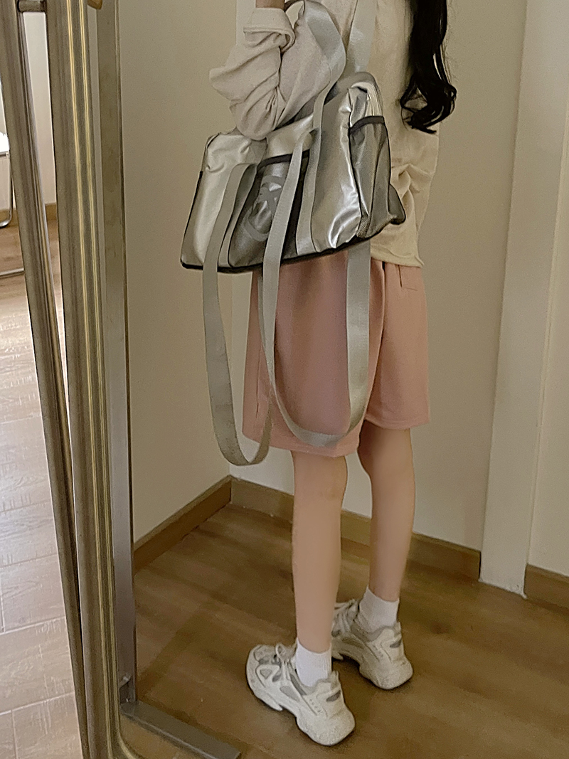 實拍 短褲女夏季闊腿寬鬆高腰直筒顯瘦休閒運動五分褲