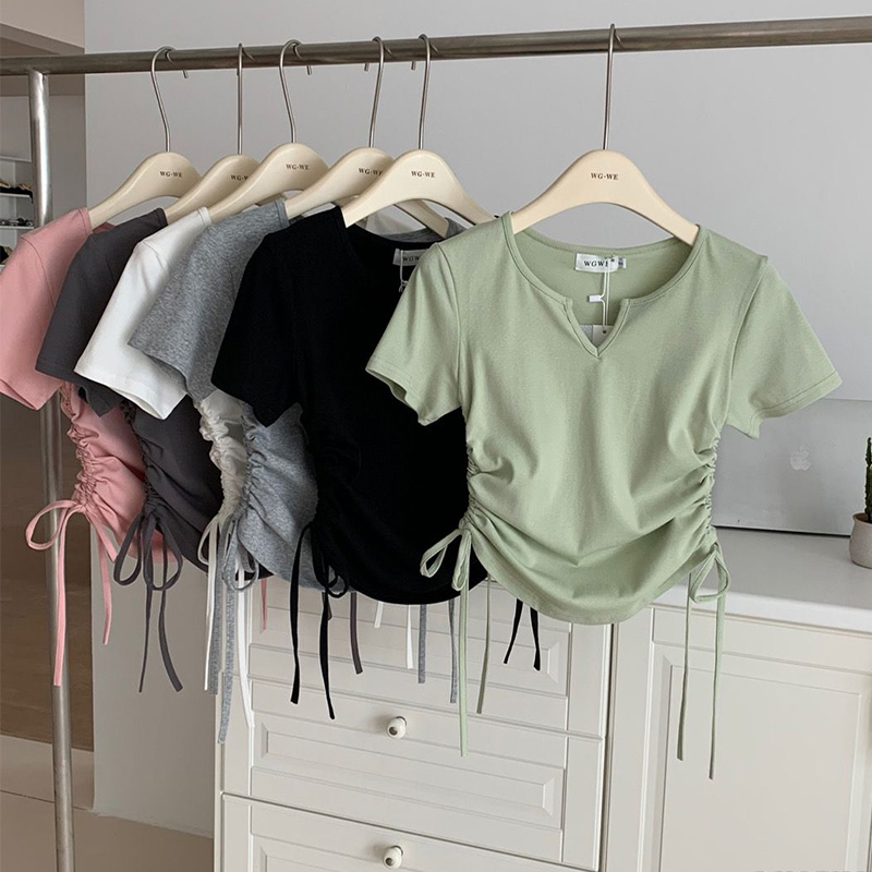 現代舞蹈服女形體練功服抽繩上衣教師中國古典舞藝考訓練演出服裝