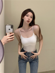 Photographed Fall Versatile Sports Tank Top with Bra Pads, Hot Girl Slimming Outerwear for Layering