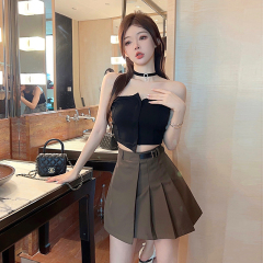 Real shot of Tmall quality hot girl backless slim black tube top women's spring and summer temperament inner top