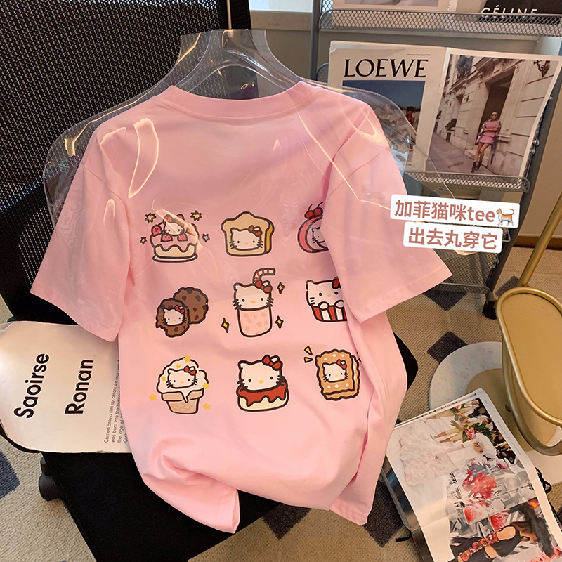 韓碼新款220克/精梳純棉後包領有縫邊S-XXXL夏裝短袖T恤女