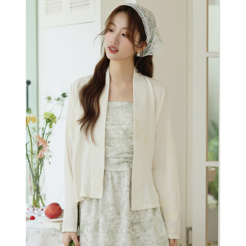 No less than 79 real shot 2024 new Chinese style Han element embroidered loose cardigan jacket