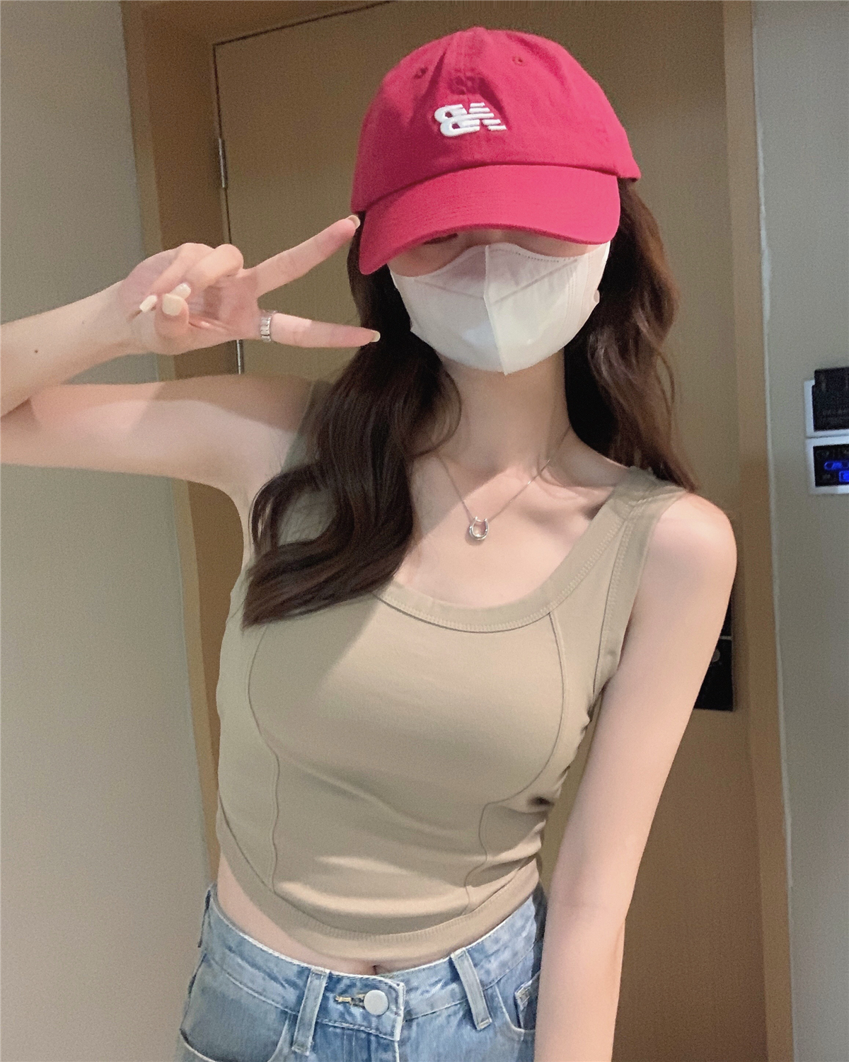 實拍 辣妹穿搭無袖打底背心女內搭夏季帶胸墊短款上衣