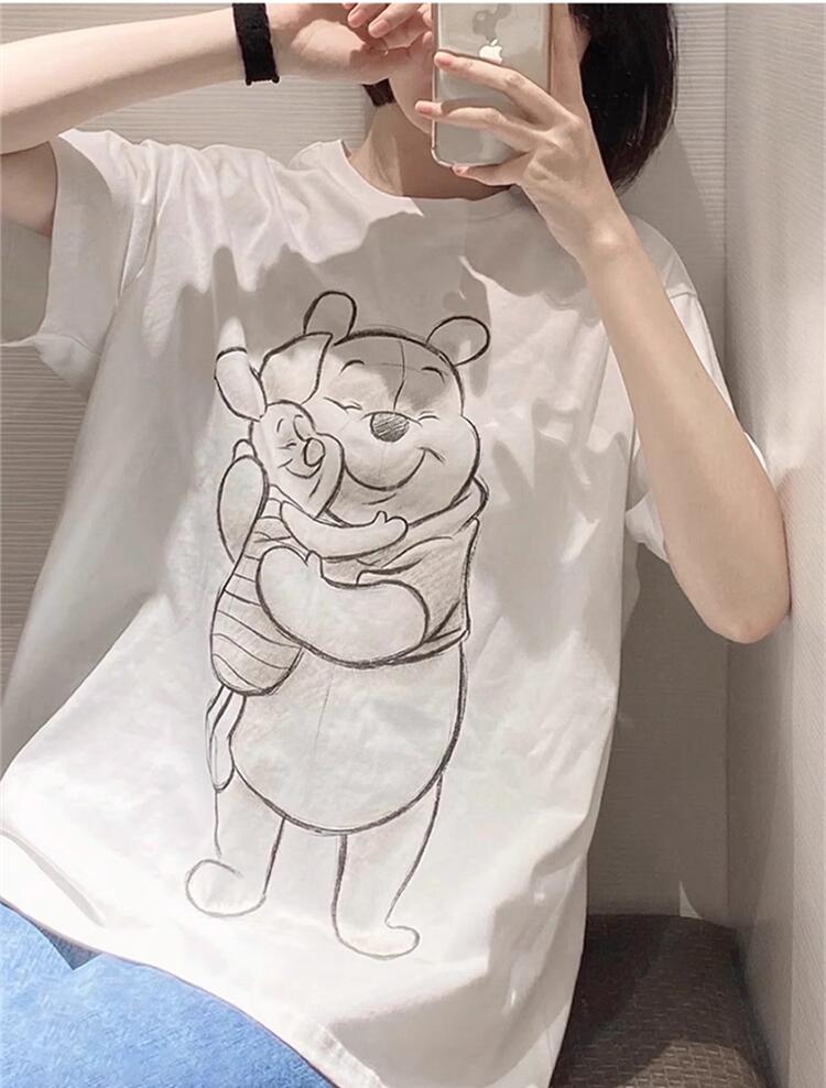 官圖220克/精梳純棉後包領有縫邊S-XXXL夏裝短袖T恤女