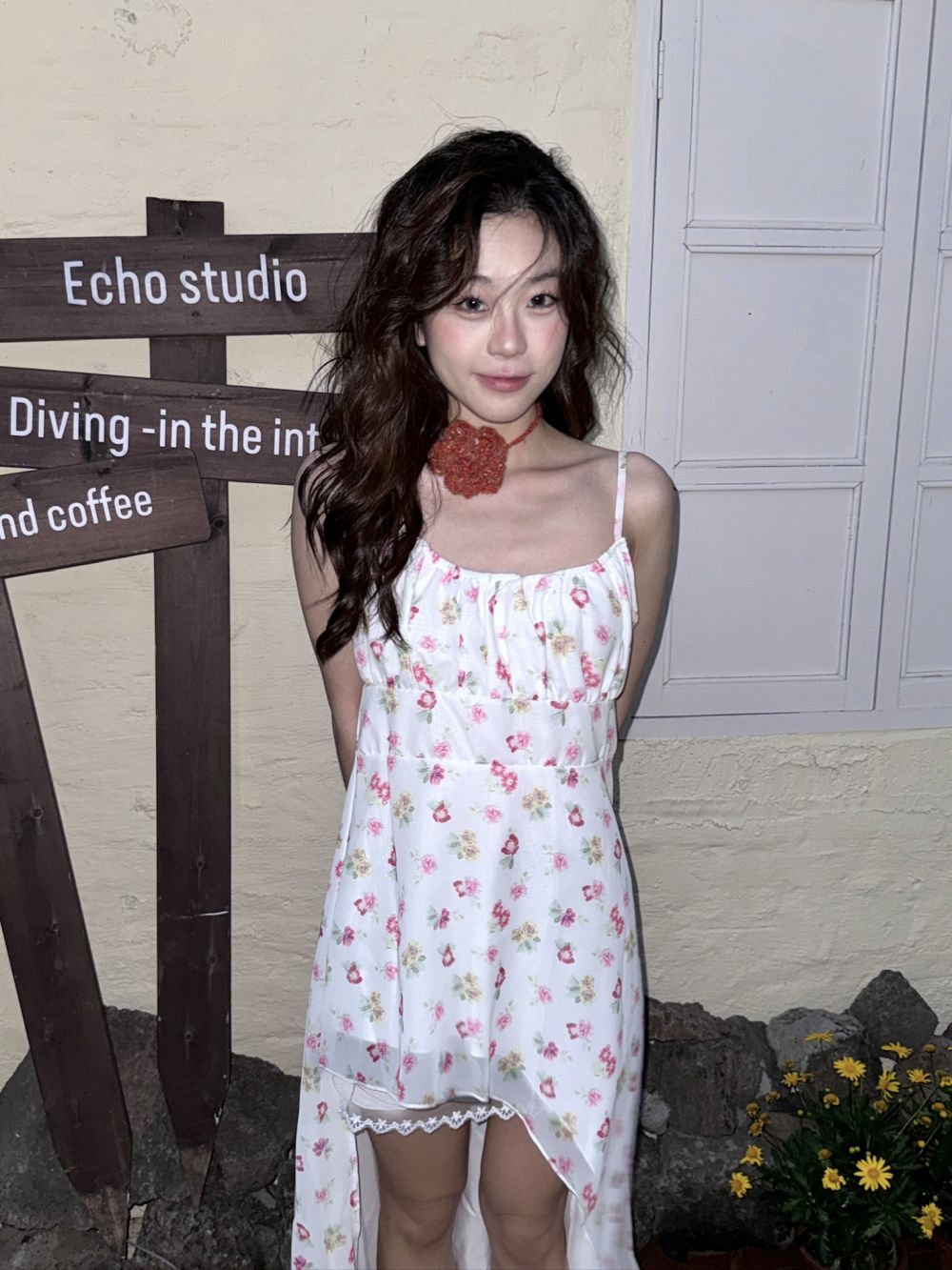 實拍三標齊  花卉碎花吊帶連衣裙不規則設計裙擺收腰度假風裙