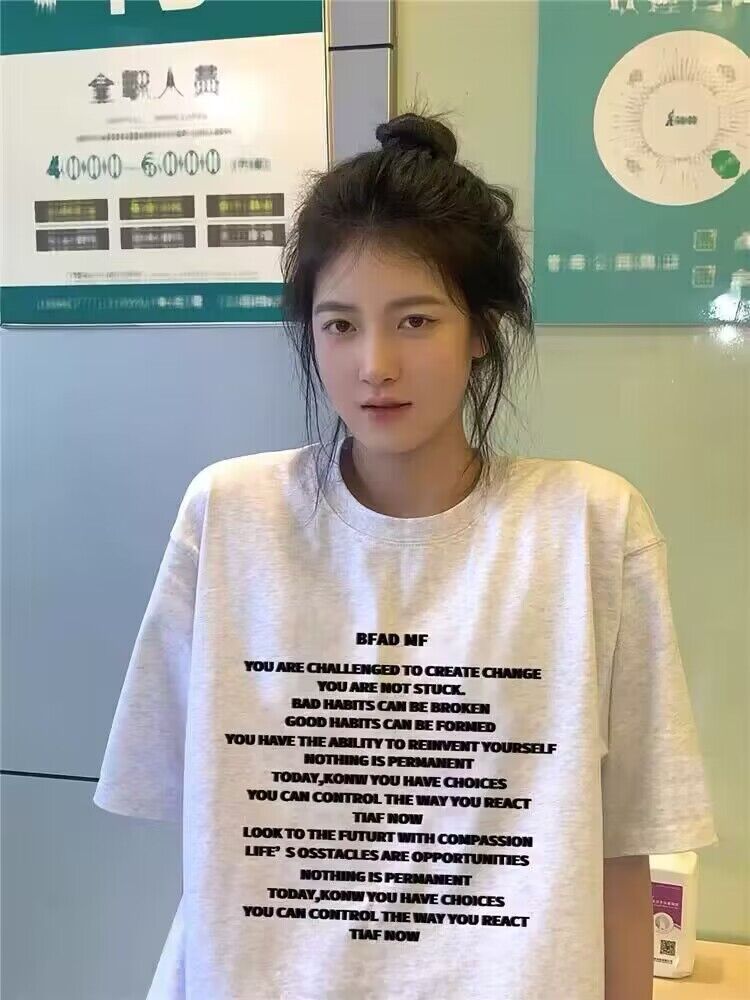 100%純棉國潮牌美式hiphop短袖t恤女2024新款設計感小眾半袖上衣
