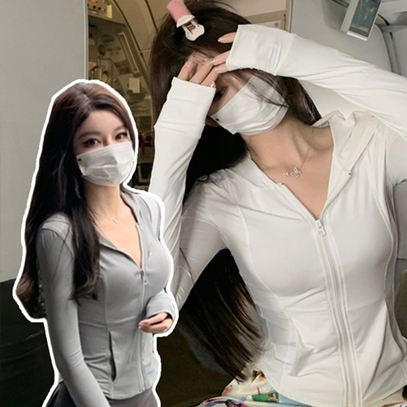 早安樊樊 UPF50+連帽防曬衣女夏季薄款透氣修身顯瘦長袖休閒外套