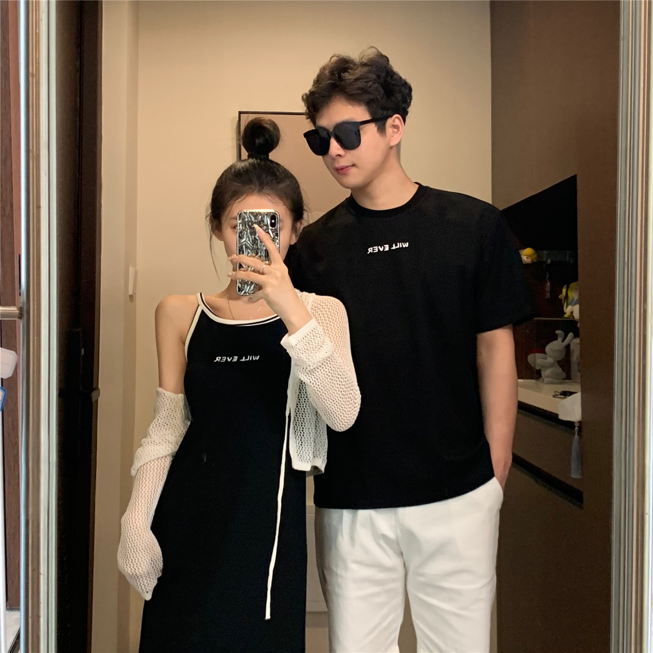 實拍#出貨中#情侶裝夏季吊帶裙2024新款韓版法式中長款裙子連衣裙