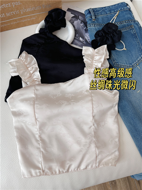 新中式國風絕美小吊帶背心女2024新款夏季內搭美背文胸一體上衣服