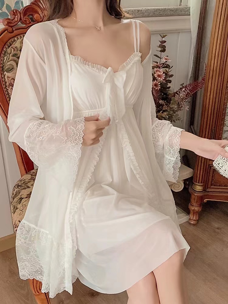 非實拍 睡裙女吊帶新款春秋睡衣蕾絲性感冬款純欲套裝家居服