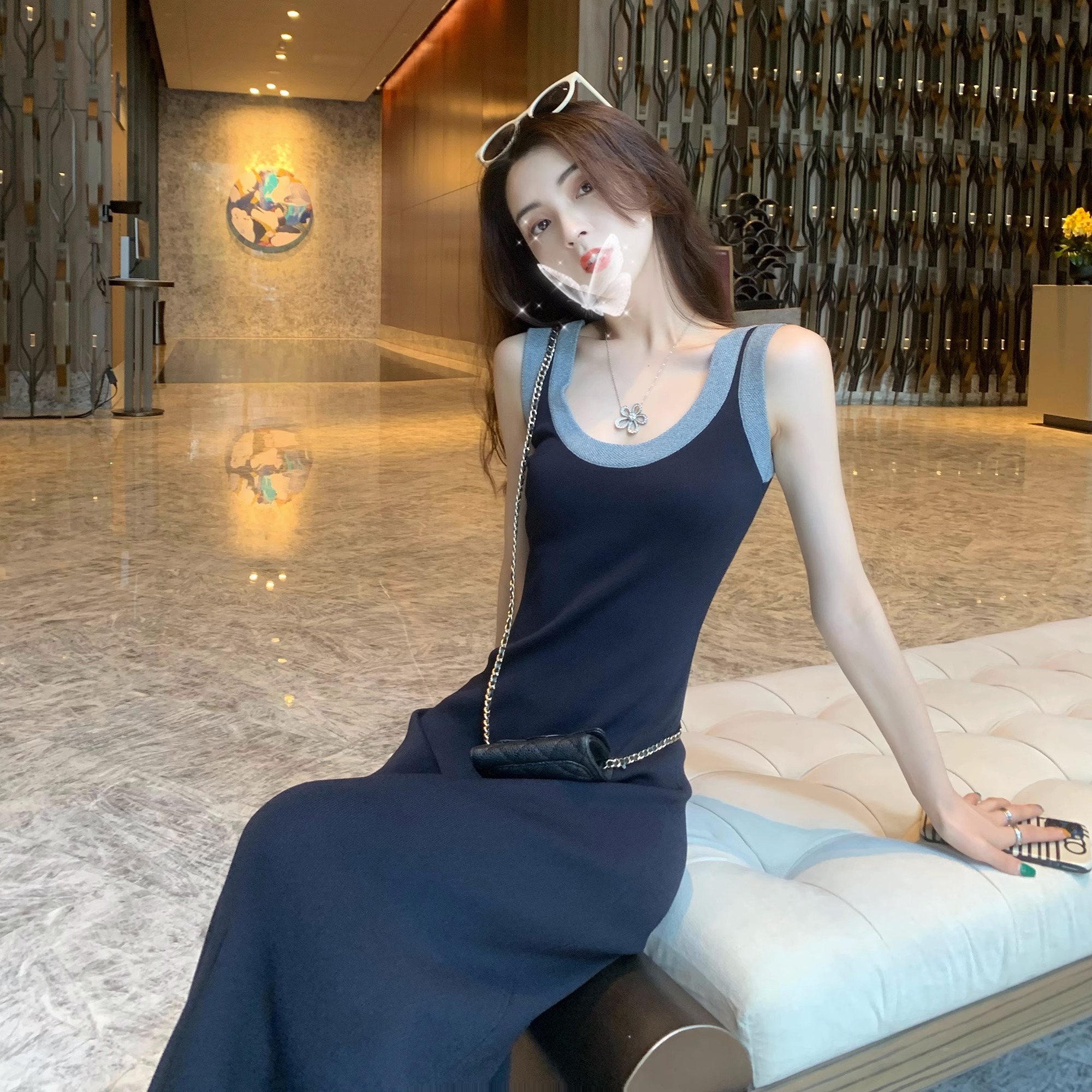 吊帶連衣裙2024夏季新款女裝氣質時尚高級感小眾設計顯瘦減齡裙子