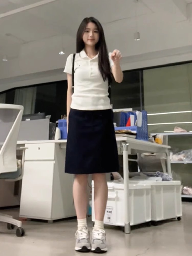 官圖 92棉/8氨綸40支210g純棉 夏裝polo領短袖T恤女