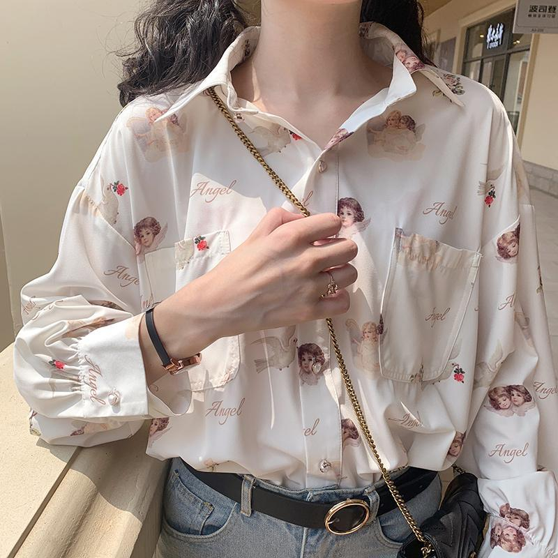 少女春秋季開衫襯衫女港風外穿別致小眾港式上衣長袖襯衣外套新款