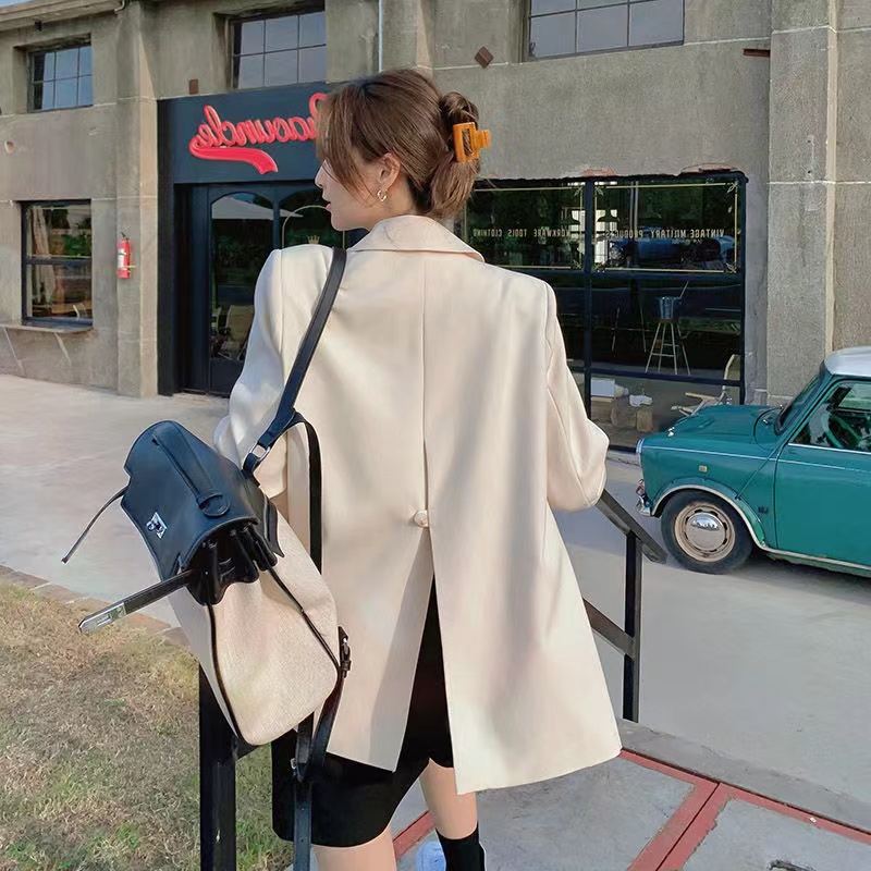 高級時尚感炸街小西裝外套女2024春秋新款氣質西服套裝設計感小眾