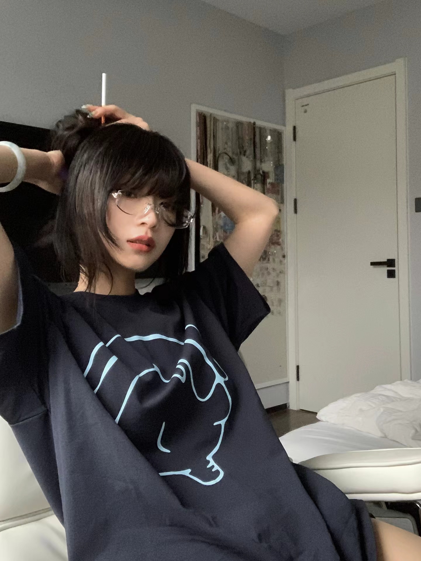 220克/精梳純棉後包領有縫邊S-XXXL夏裝短袖T恤女