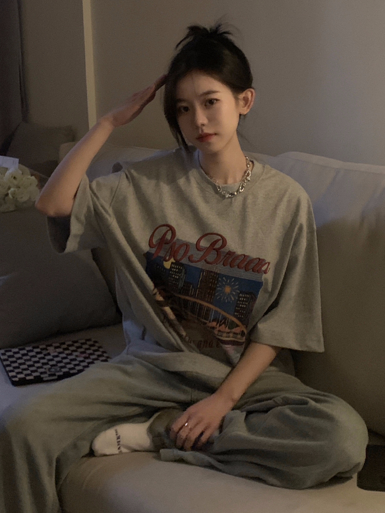 官圖220克/精梳純棉後包領有縫邊S-XXXL夏裝短袖T恤女