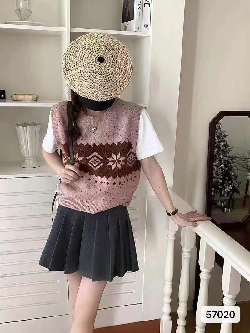 2024夏季新款韓系復古提花拼接假兩件短袖上衣女