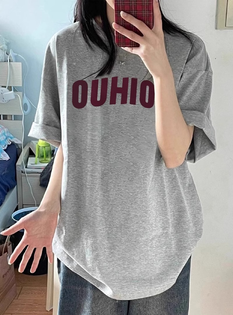 高質量純棉220克精梳緊密手感好直播品質前印花短袖t恤女