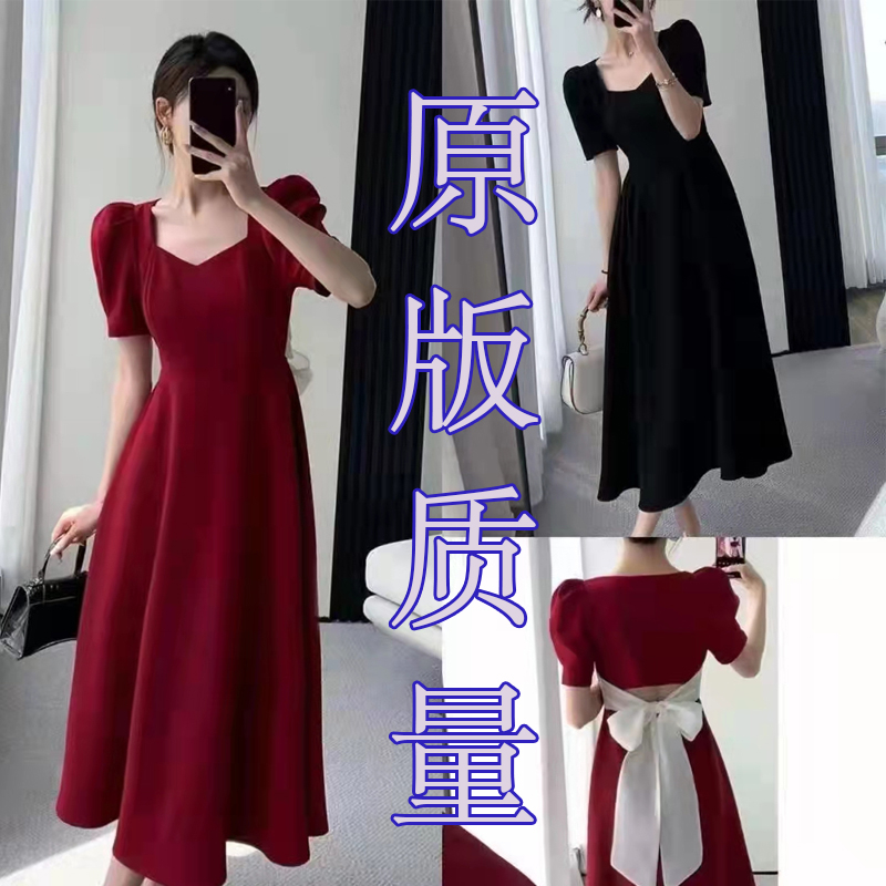High-quality original quality retro temperament dress, slim and beautiful backless dress, cool and high-end