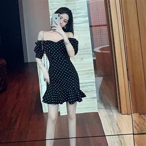 2024年新款輕奢網紅泡泡袖碎花仙女連衣裙薄款夏季顯瘦小個子裙