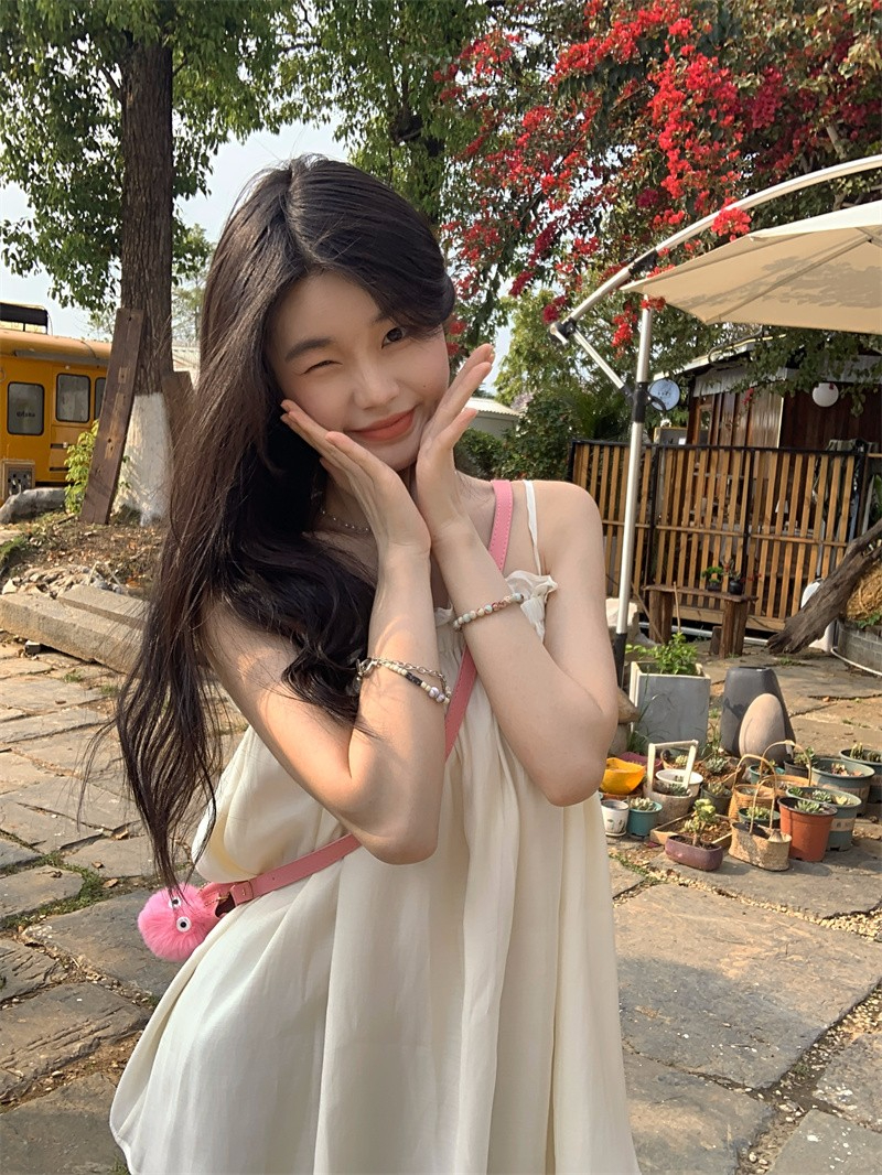 甜美溫柔風木耳邊雪紡小背心夏季新款少女系無袖吊帶外穿減齡上衣