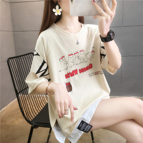 首發實拍63%棉37%滌包領好質量短袖T恤女2024新款假兩件