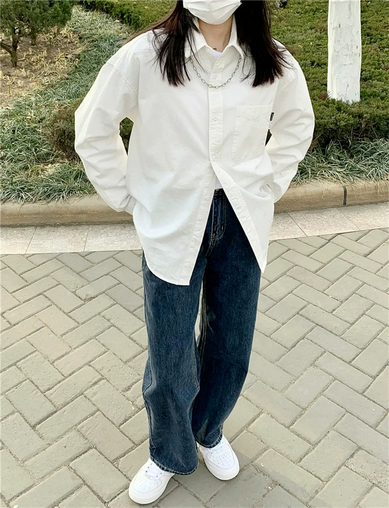 白色長袖襯衫女上衣春秋內搭顯瘦寬鬆襯衣2024春季新款設計感高級