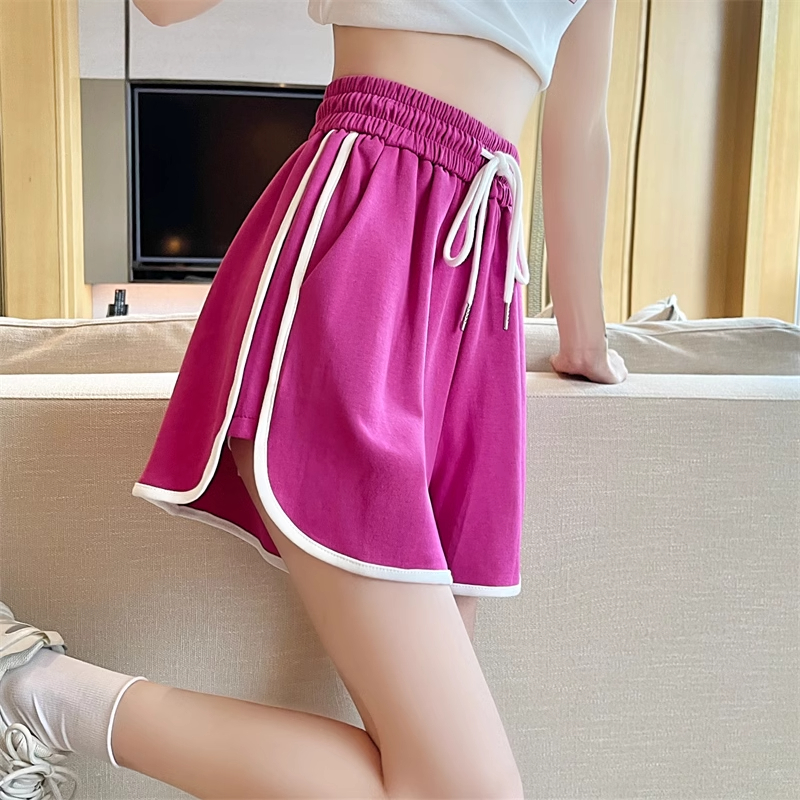 實拍夏季新款寬鬆休閒顯瘦闊腿百搭短褲女