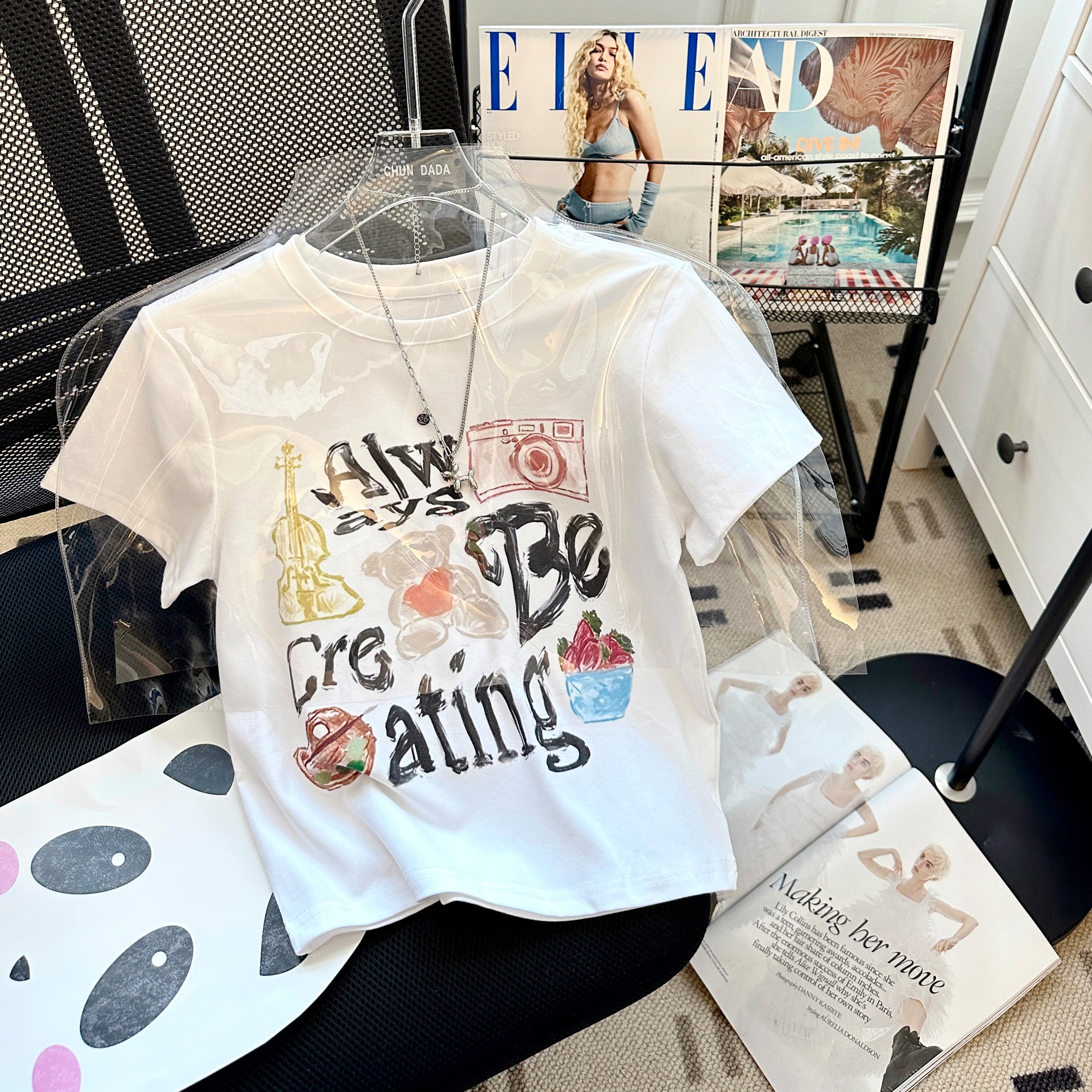 白色辣妹正肩短款T恤女夏季美式復古修身露臍小個子chic短袖上衣