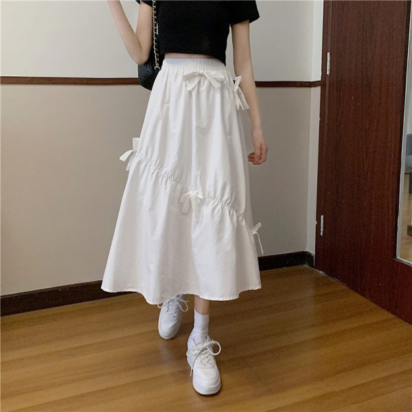 夏季2024新款蝴蝶結半身裙女