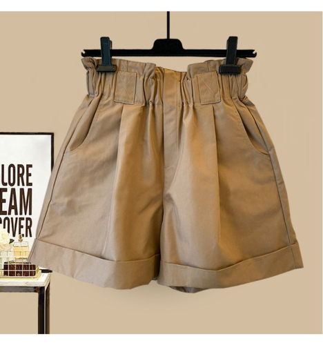 M~4XL#胖MM200斤夏季新款法式高级感时髦宽松显瘦卡其工装短裤女