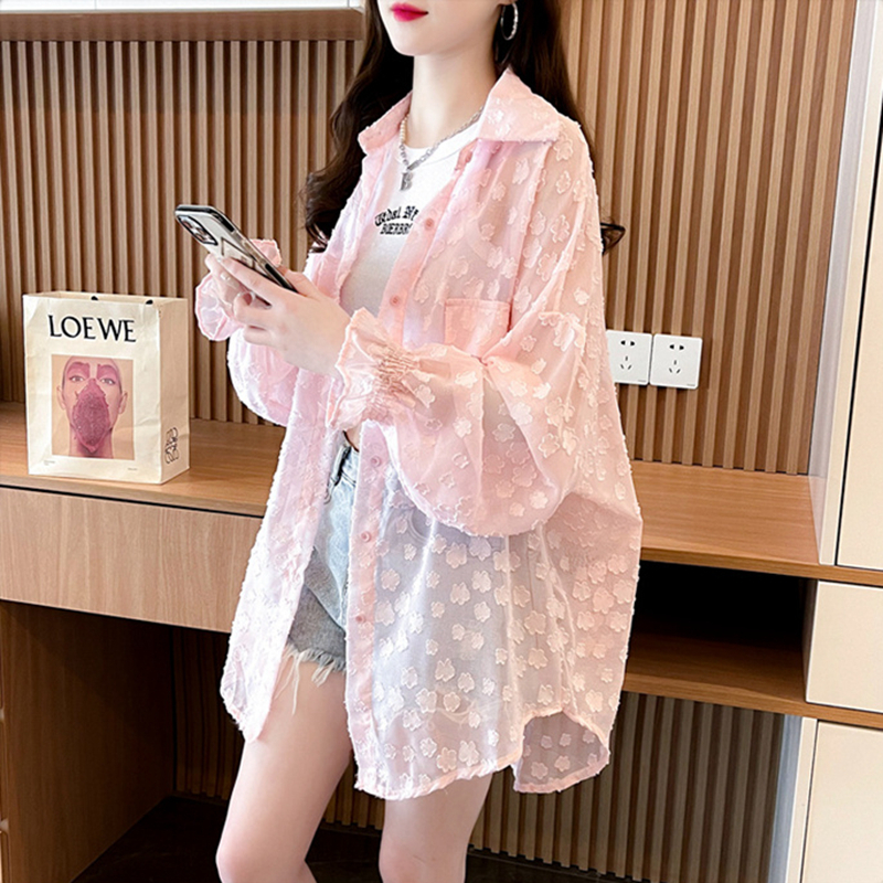 首發原版布料防曬衣女襯衫大碼女裝薄款輕薄外套