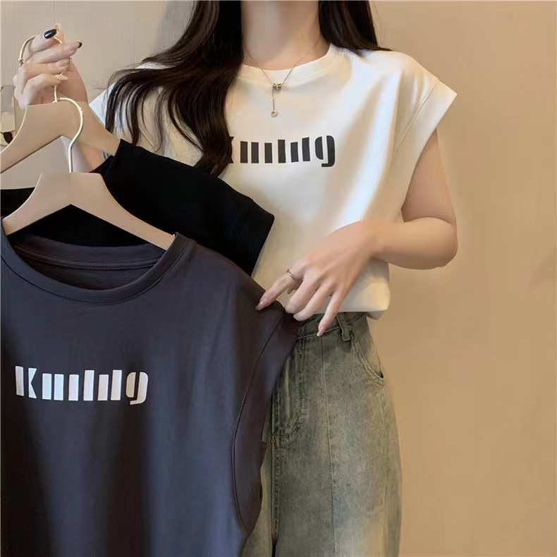 首發實拍純棉無袖寬鬆顯瘦韓版上衣女