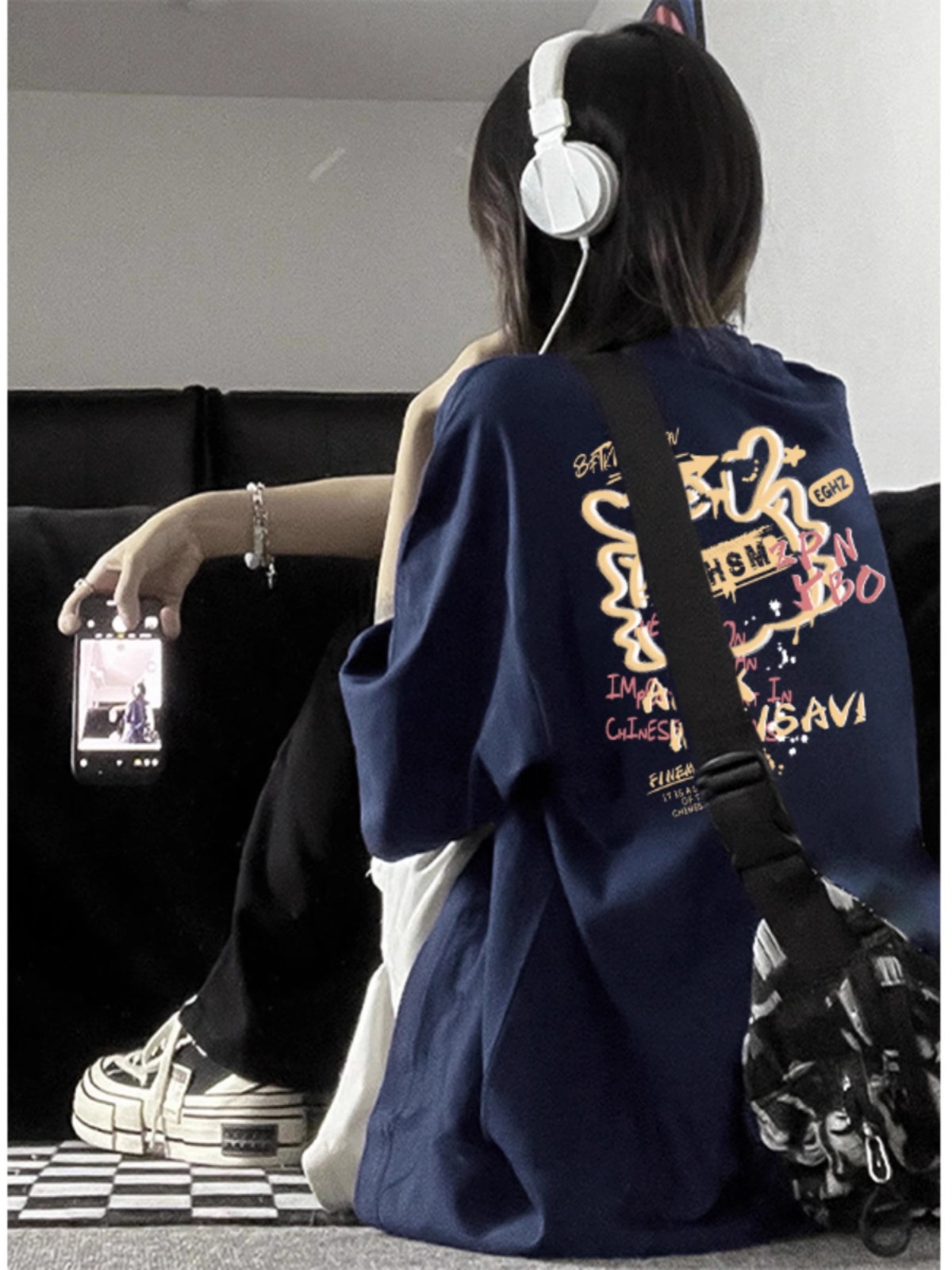 設計感本命年龍年純棉圓領短袖T恤女2024新款美式小眾寬鬆上衣服