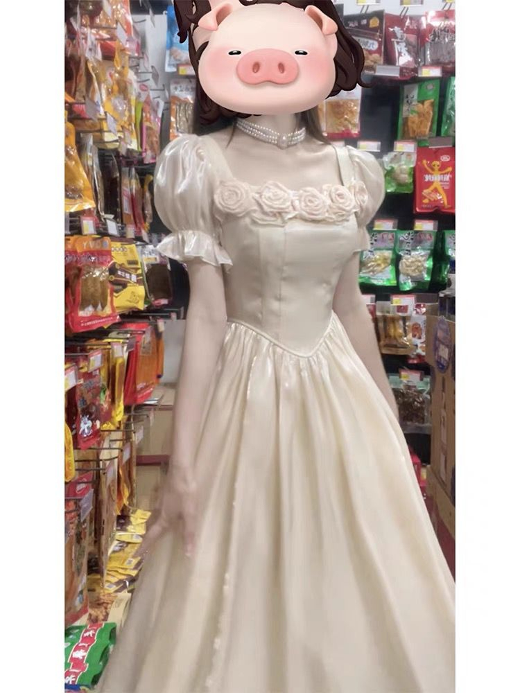 領證登記小禮服高級感法式伴娘服日常可穿輕婚紗在逃公主連衣裙女