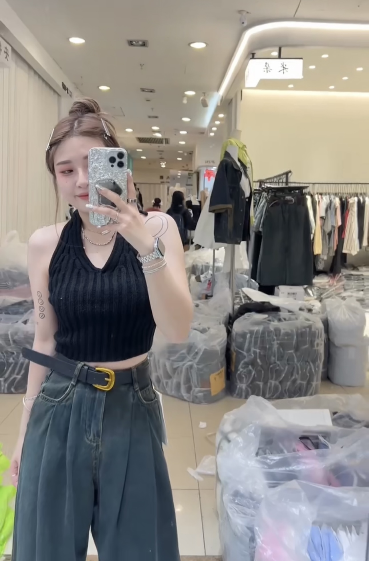 新款修身顯瘦辣妹掛脖針織背心女外穿內搭打底衫上衣女潮