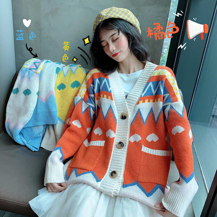 網紅毛衣女外套寬鬆開衫慵懶風韓版厚針織衫韓版秋冬新款外穿