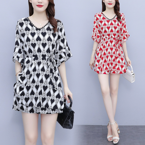 Chiffon Fat MM2024 Summer New Fashion Suit Western Style Bottoming Shorts Temperament Large Size Women's Two-piece Set