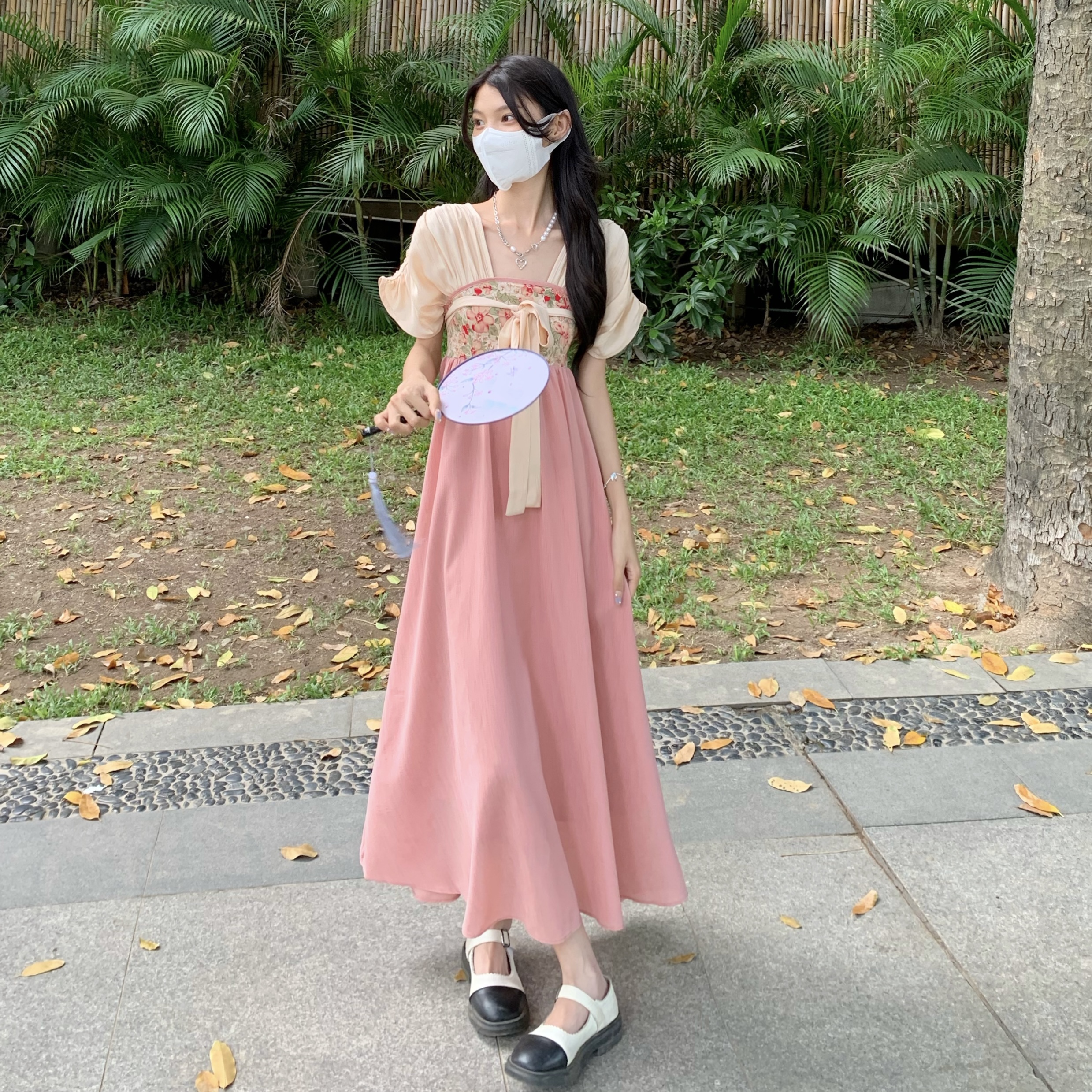 原版質量改良漢服國風元素裙子女印花復古溫柔日常仙女古風連衣