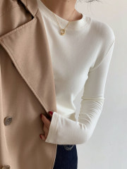 Women's Underwear, Early Spring, Round Neck, Multi-purpose, Long-sleeved T-shirt, Thickened, Warm, Tight-fitting, Fashionable, Inner Wear 