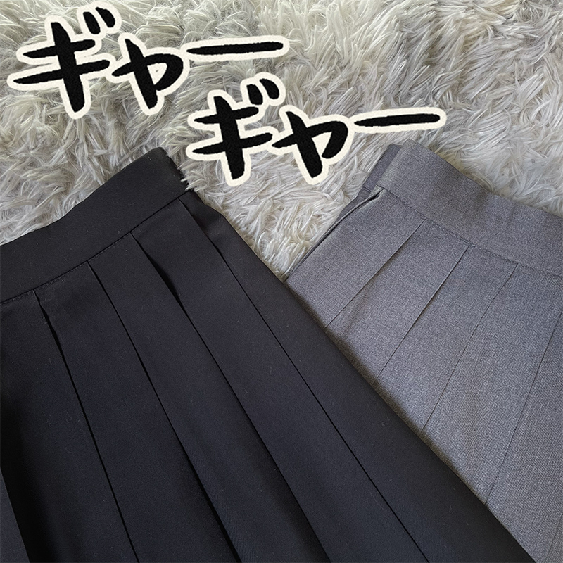 好質量高級扣制服純色百褶裙日系短裙春夏秋冬可調扣半身裙
