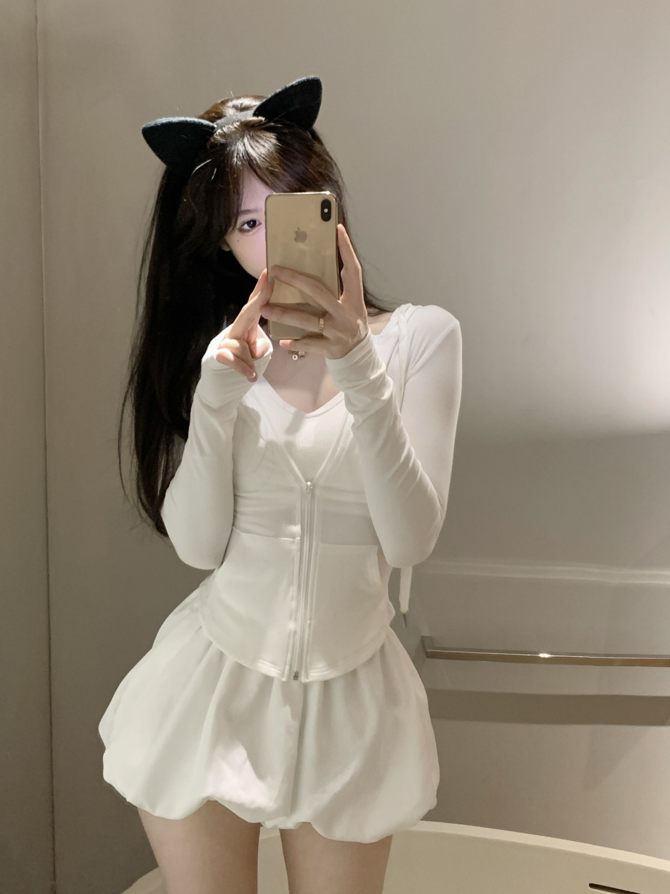 螺紋韓系連帽薄款防曬衣女裝運動辣妹氣質修身顯瘦長袖短外套上衣