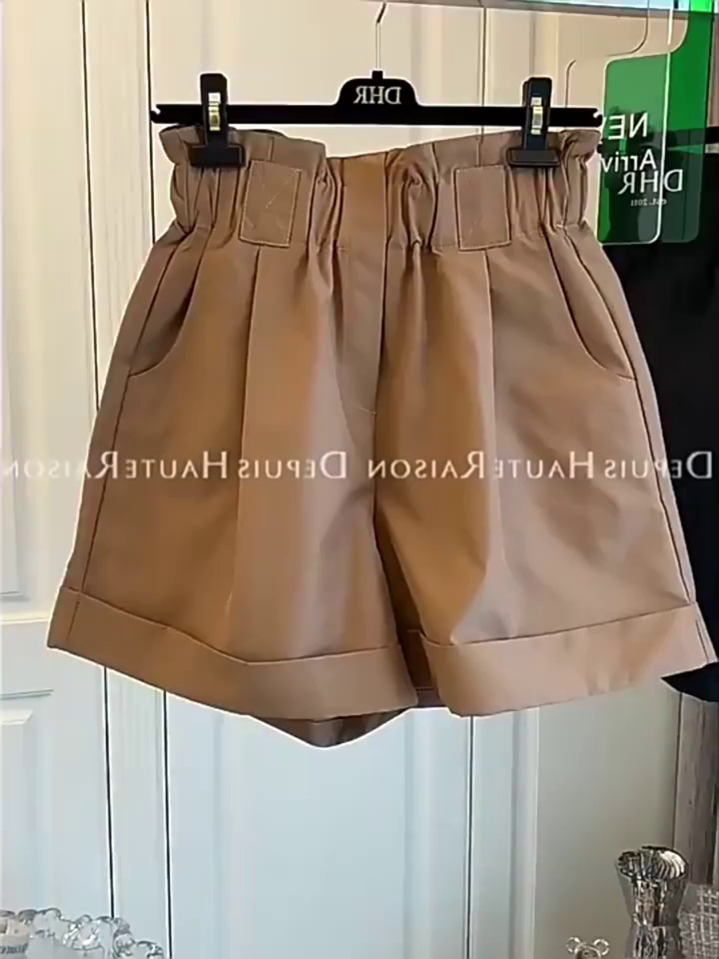 高腰西裝短褲女夏季小個子休閒闊腿褲直筒寬鬆工裝花苞褲五分褲子