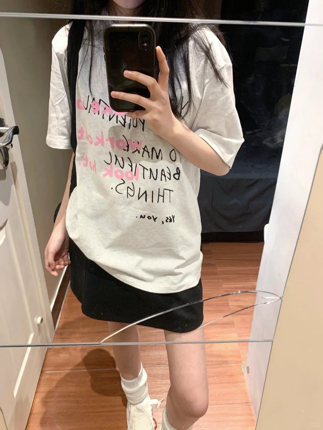純棉220克，精梳緊密夏季新款寬鬆印花短袖T恤女上衣情侶