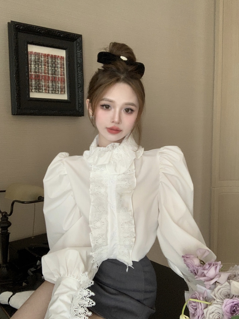 實拍 奶系穿搭早春新款女裝時尚今年流行漂亮小香風襯衫